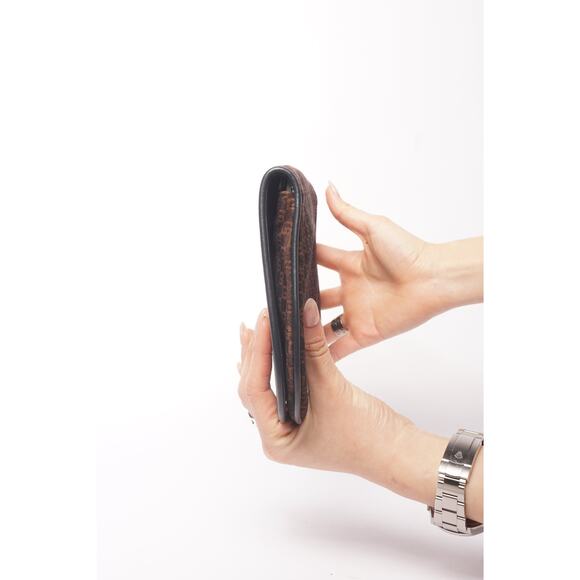 Gucci 70’s Blondie Brown Suede Monogram Clutch - Picture 4 of 10